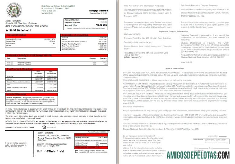 Bhutan nasional bank Hipotik laporan, 2 pages, 1 2 scr sampel