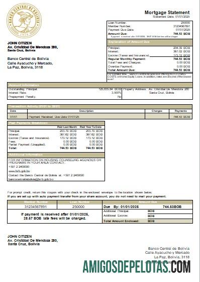 Bolivia Banco Central de Bolivia bank Hipotik laporan scr makering