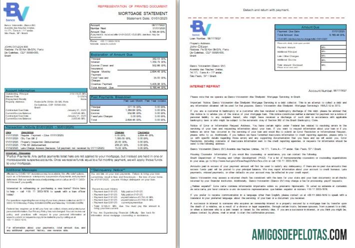Brasil Banco Votorantim bank Hipotik laporan, 3 pages, 1 2 scr templat