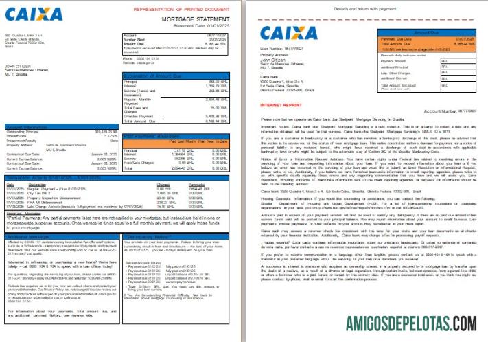 Brasil Caixa bank Hipotik laporan, 3 pages, 1 2 scr pratinjau