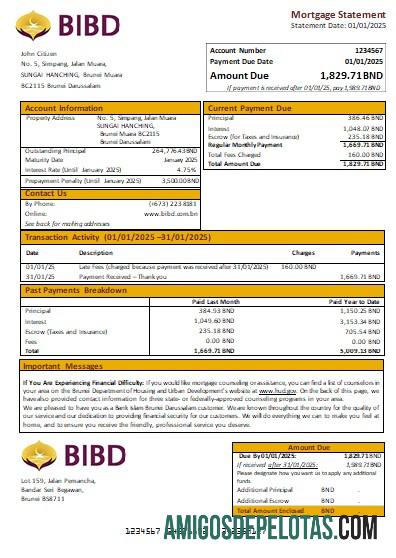 Brunei bank Islam Brunei Darussalam bank Hipotik laporan scr makering
