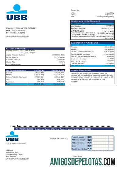 Bulgaria UBB bank Hipotik laporan scr desain