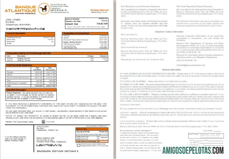 Burkina Faso Banque Atlantique bank Hipotik laporan, 2 pages, 1 2 scr makering