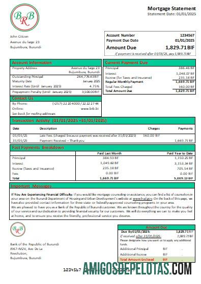 Burundi bank of the Republic of Burundi bank Hipotik laporan scr sampel