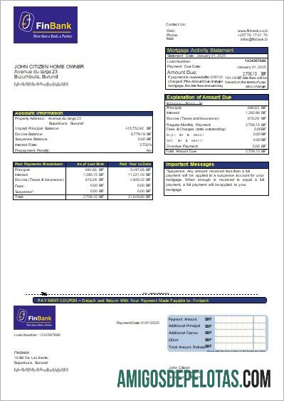 Burundi Finbank bank Hipotik laporan scr desain