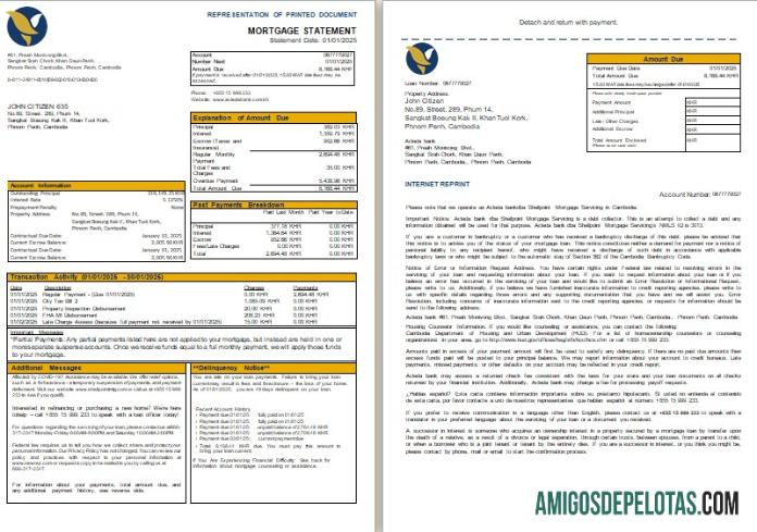 Kamboja Acleda bank Hipotik laporan, 3 pages, 1 2 scr makering