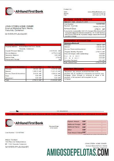 Kamerun Afriland First bank Hipotik laporan scr makering