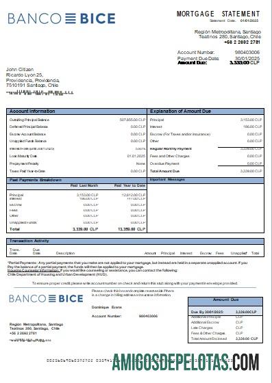 Chili Banco Bice bank Hipotik laporan scr pratinjau