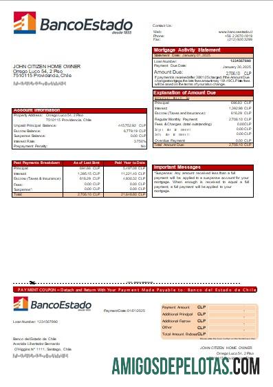 Chili Banco del Estado de Chili bank Hipotik laporan scr pratinjau