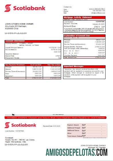 Chili Scotiabank bank Hipotik laporan scr templat