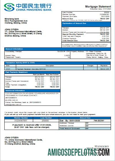 Tiongkok Minsheng bank Hipotik laporan scr makering