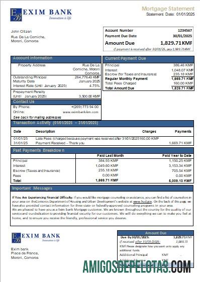 Komoro Exim bank Hipotik laporan scr sampel