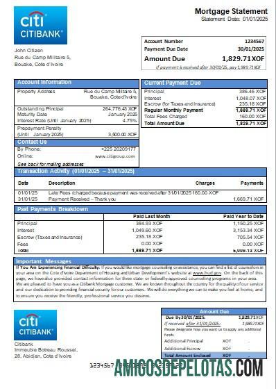 Cote dΓÇÖIvoire Citibank bank Hipotik laporan scr desain