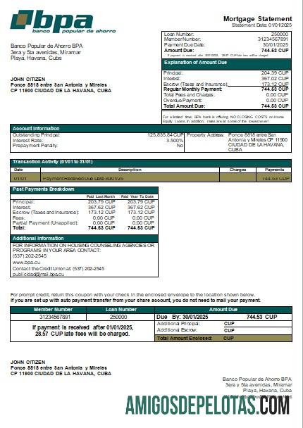 Kuba Banco Popular de Ahorro BPA bank Hipotik laporan scr makering