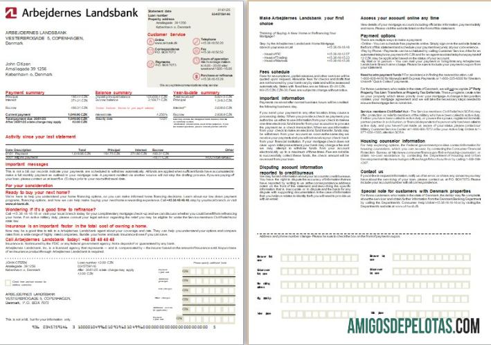 Denmark Arbejdernes Landsbank bank Hipotik laporan, 2 pages, 1 2 scr sampel
