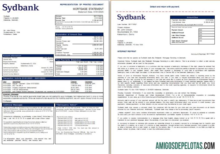 Denmark Sydbank bank Hipotik laporan, 3 pages, 1 2 scr templat