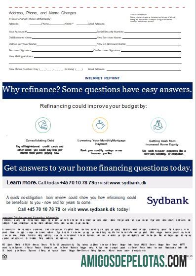 Denmark Sydbank bank Hipotik laporan, 3 pages, 3 scr sampel