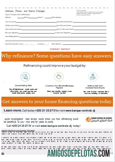 Jibuti Central bank of Jibuti bank Hipotik laporan, 3 pages, 3 scr templat