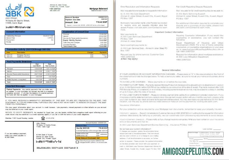 Mesir Al Ahli bank of Kuwait bank Hipotik laporan, 2 pages, 1 2 scr desain