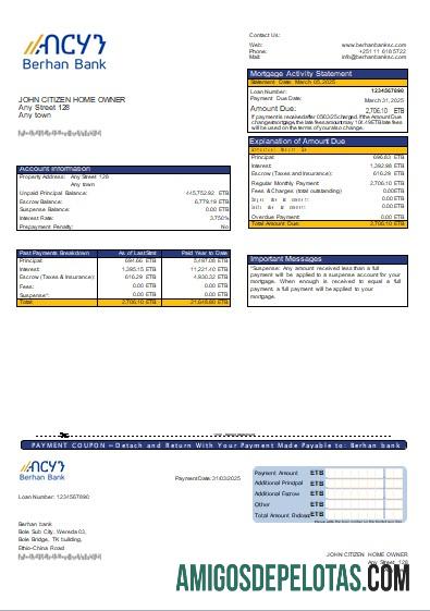Etiopia Berhan bank Hipotik laporan scr makering