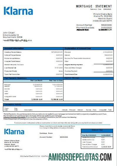Finlandia Klarna bank bank Hipotik laporan scr desain
