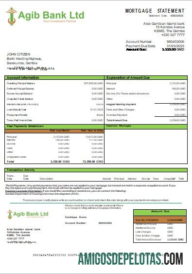 Gambia Arab Gambian Islamic bank Hipotik laporan scr desain