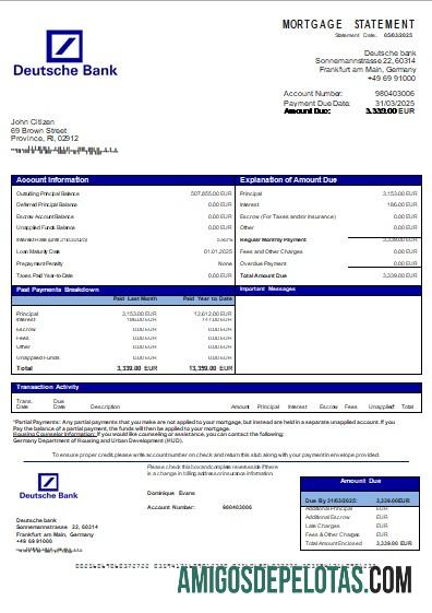 Jerman Deutsche bank Hipotik laporan scr templat