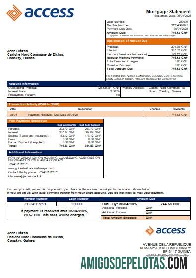 Guinea Access bank bank Hipotik laporan scr desain