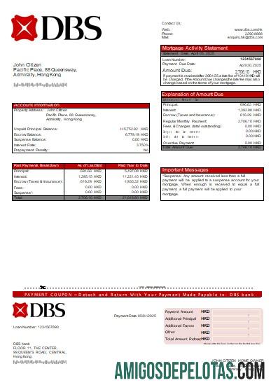 Hong Kong DBS bank Hipotik laporan scr desain