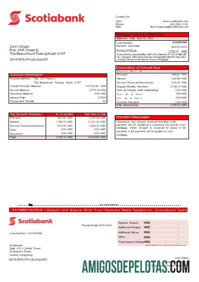 Hong Kong Scotiabank bank Hipotik laporan scr templat