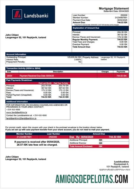 Berkualitas Islandia Landsbankinn Hipotik laporan Word and PDF templat