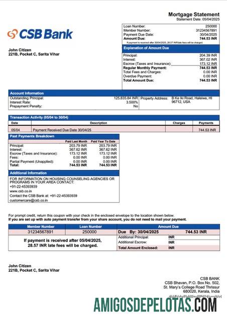 Berkualitas India CSB bank Hipotik laporan Word and PDF templat