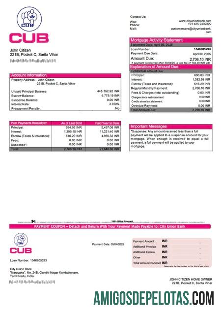 Realistis India City serikat bank Hipotik laporan Word and PDF templat