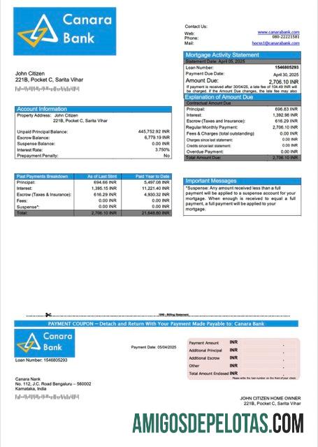 Berkualitas India┬áCanara bank Hipotik laporan Word and PDF templat