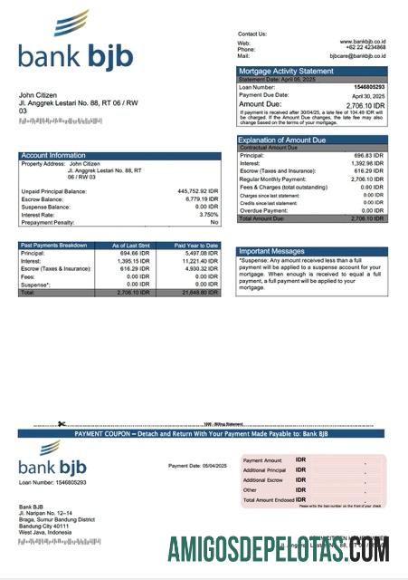 Premium Indonesia bank BJB Hipotik laporan Word and PDF templat