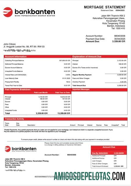 Profesional Indonesia bank Banten Hipotik laporan Word and PDF templat