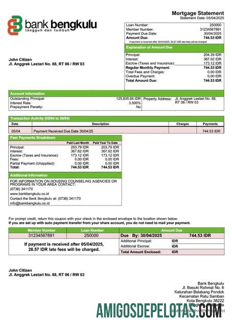 Berkualitas Indonesia bank Bengkulu Hipotik laporan Word and PDF templat