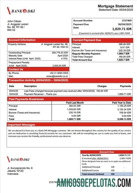 Realistis Indonesia bank DKI Hipotik laporan Word and PDF templat