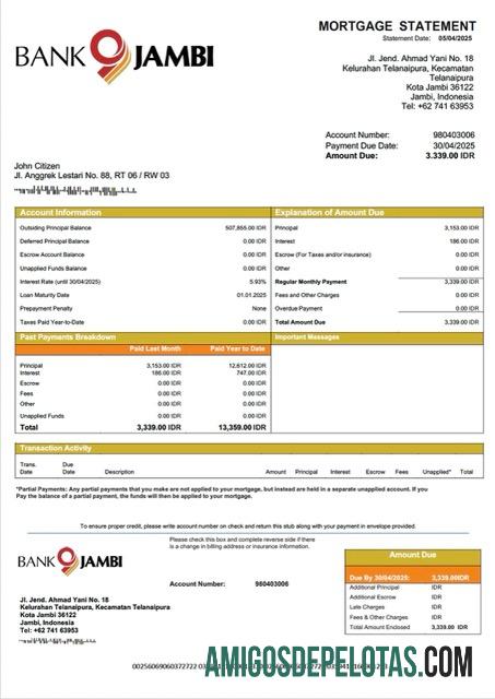 Premium Indonesia bank Jambi Hipotik laporan Word and PDF templat
