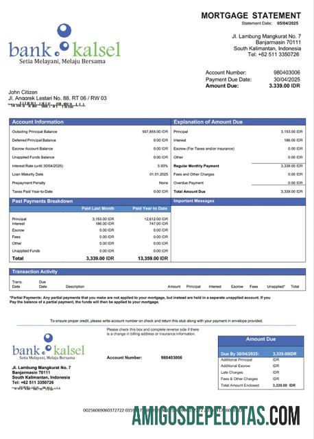Dapat Diedit Indonesia bank Kalsel Hipotik laporan Word and PDF templat