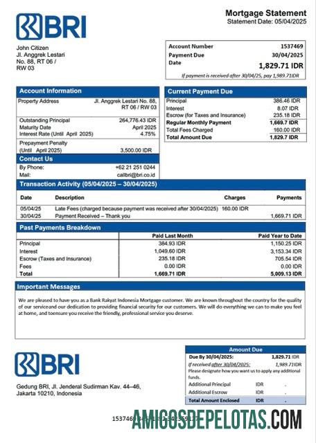 Berkualitas Indonesia bank Rakyat Indonesia (BRI) Hipotik laporan Word and PDF templat