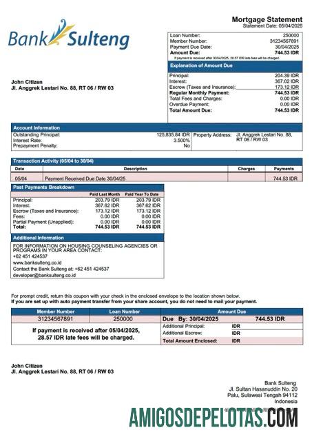 Profesional Indonesia bank Sulteng┬áHipotik laporan Word and PDF templat