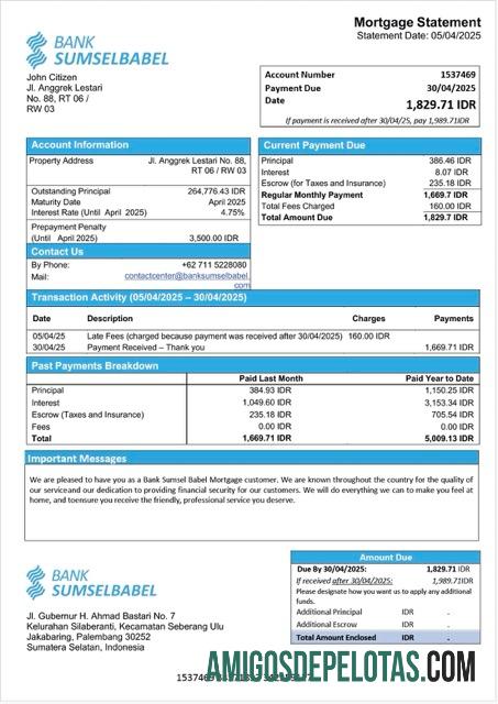 Profesional Indonesia bank Sumsel Babel┬áHipotik laporan Word and PDF templat