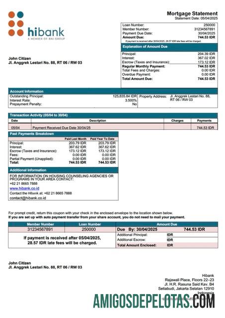 Dapat Diedit Indonesia Hibank Hipotik laporan Word and PDF templat