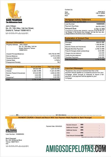 Dapat Diedit Iran bank Pasargad Hipotik laporan Word and PDF templat