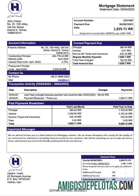 Profesional Iran bank Saderat Iran Hipotik laporan Word and PDF templat