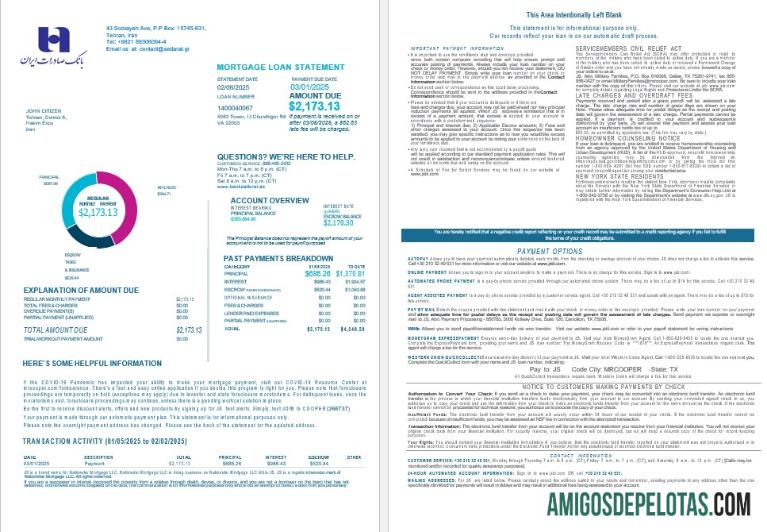 Iran bank Sederat Hipotik laporan in Word and PDF format 1 2 templat