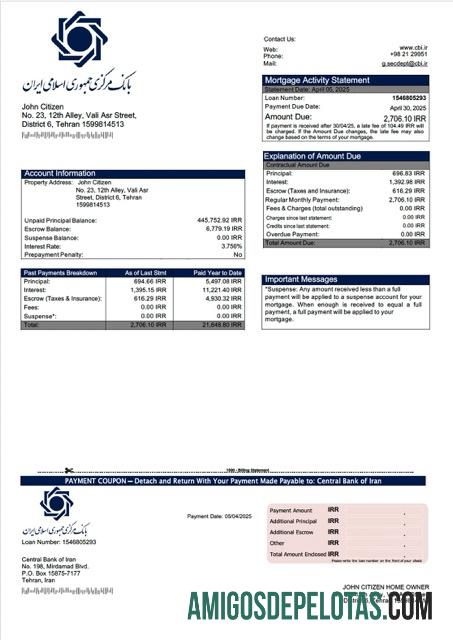 Premium Iran Central bank of Iran Hipotik laporan Word and PDF templat