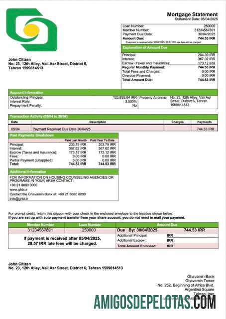 Profesional Iran Ghavamin bank Hipotik laporan Word and PDF templat
