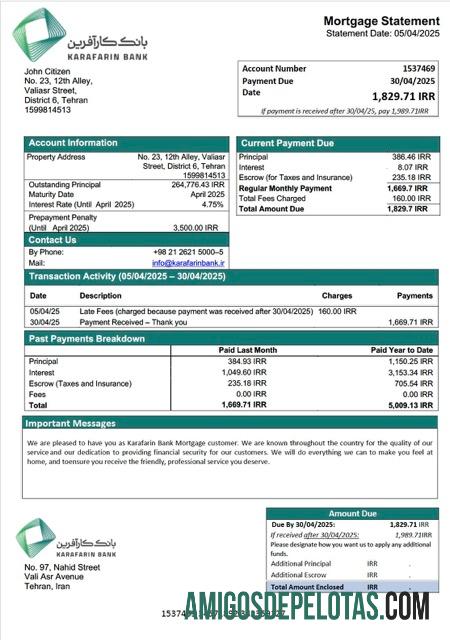 Berkualitas Iran Karafarin bank Hipotik laporan Word and PDF templat